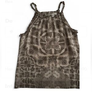 Banana Republic Gray Smocked Sleeveless 100% silk Top